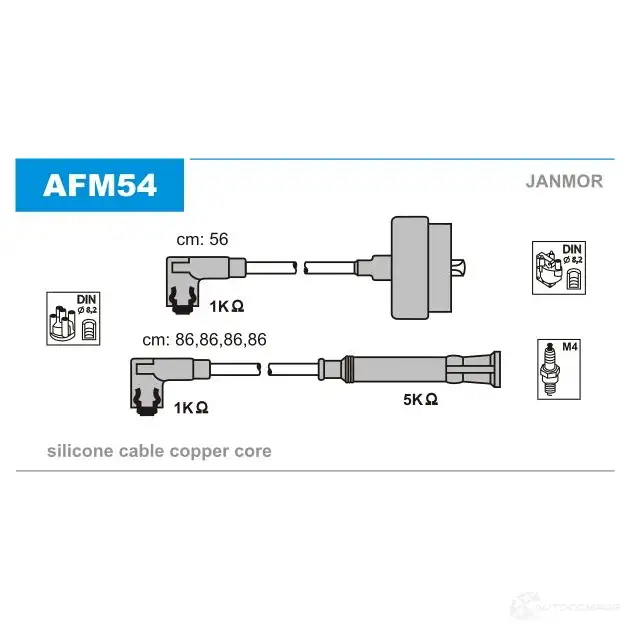 Высоковольтные провода зажигания, комплект JANMOR 5902925019028 2816842 QF HSHMW afm54