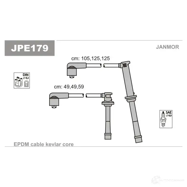 Высоковольтные провода зажигания, комплект JANMOR jpe179 2818204 5902925020079 KXLB FX6 изображение 0