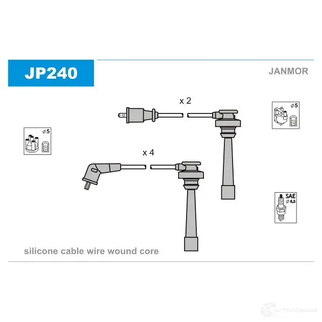 Высоковольтные провода зажигания, комплект JANMOR 5902925017277 0HJCT 8 jp240 2818035 изображение 0