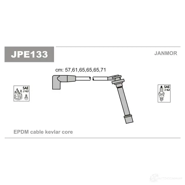 Высоковольтные провода зажигания, комплект JANMOR 5902925019592 JQB XPV 2818158 jpe133 изображение 0