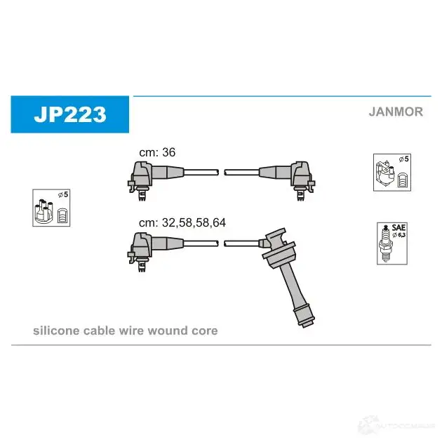 Высоковольтные провода зажигания, комплект JANMOR 2818019 V9DFN C 5902925012494 jp223 изображение 0