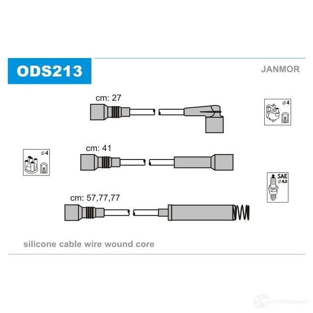 Высоковольтные провода зажигания, комплект JANMOR HOLYO B 2818368 ods213 5902925015136 изображение 0