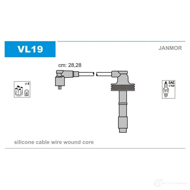 Высоковольтные провода зажигания, комплект JANMOR G34BLZ 4 2818683 vl19 5902925011275 изображение 0