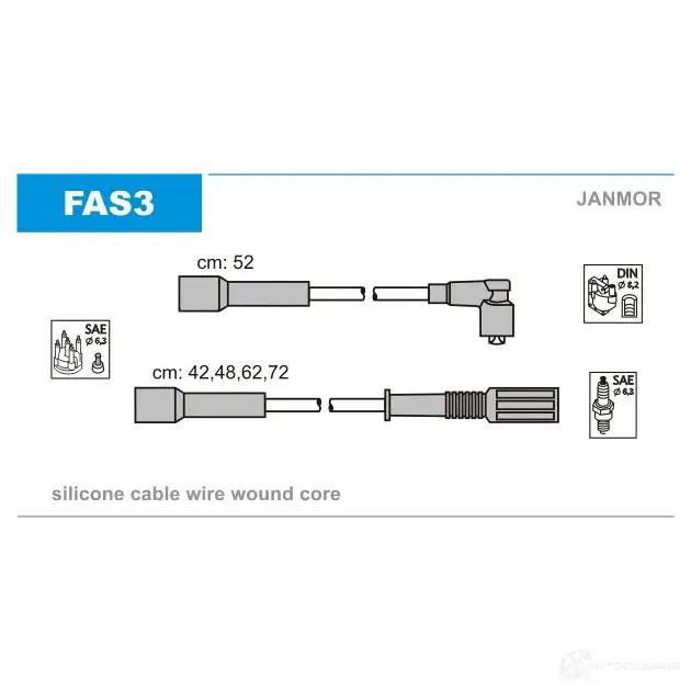 Высоковольтные провода зажигания, комплект JANMOR 5902925003362 OP9I 8BF 2817195 fas3