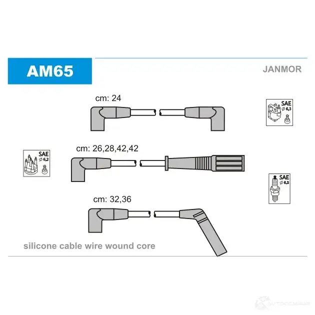 Высоковольтные провода зажигания, комплект JANMOR 5902925009555 2816951 am65 0A1FV DR изображение 0