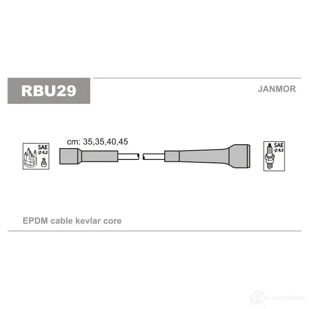 Высоковольтные провода зажигания, комплект JANMOR rbu29 FV 71W7 2818526 5902925013705 изображение 0