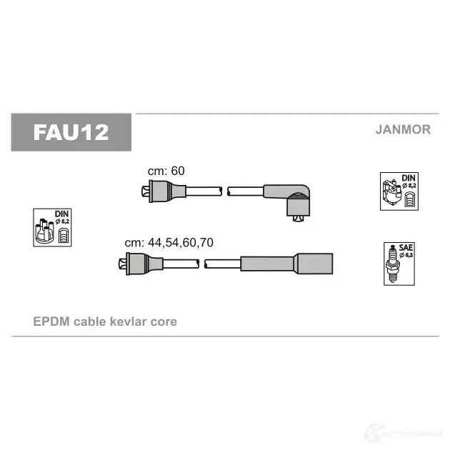 Высоковольтные провода зажигания, комплект JANMOR I 47FE9 fau12 5902925007551 2817215