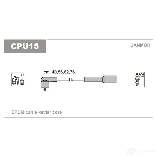 Высоковольтные провода зажигания, комплект JANMOR cpu15 FNT PDZ 5902925008787 2817093 изображение 0