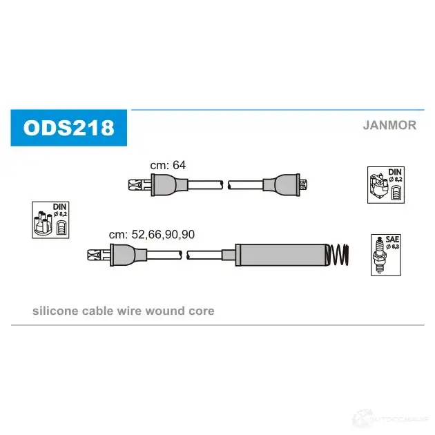 Высоковольтные провода зажигания, комплект JANMOR S38O 1CX 5902925015235 2818373 ods218