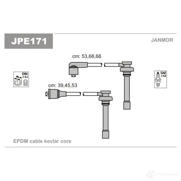 Высоковольтные провода зажигания, комплект JANMOR 2818196 jpe171 5902925019998 P2ZS GR