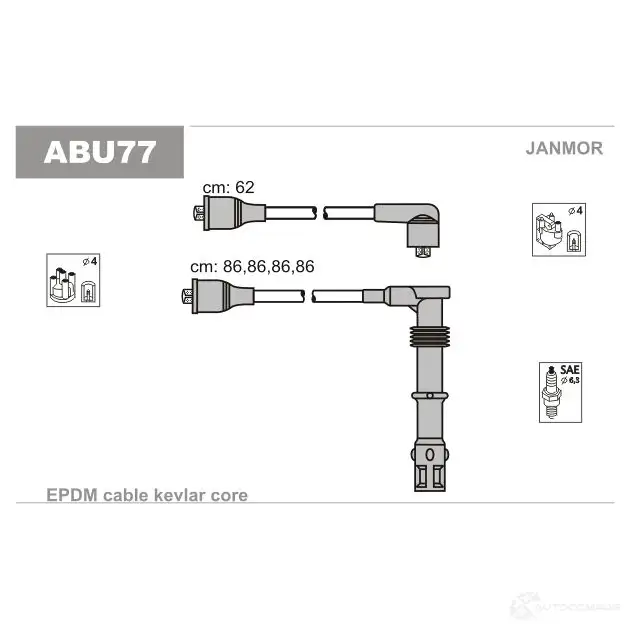 Высоковольтные провода зажигания, комплект JANMOR 2816833 abu77 HY A3A 5902925021175 изображение 0