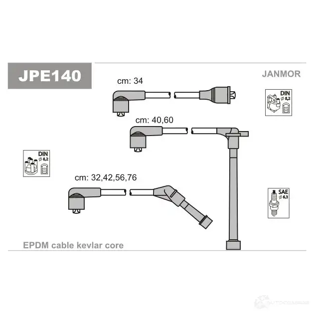 Высоковольтные провода зажигания, комплект JANMOR 5902925019660 6 VYG79 2818165 jpe140 изображение 0