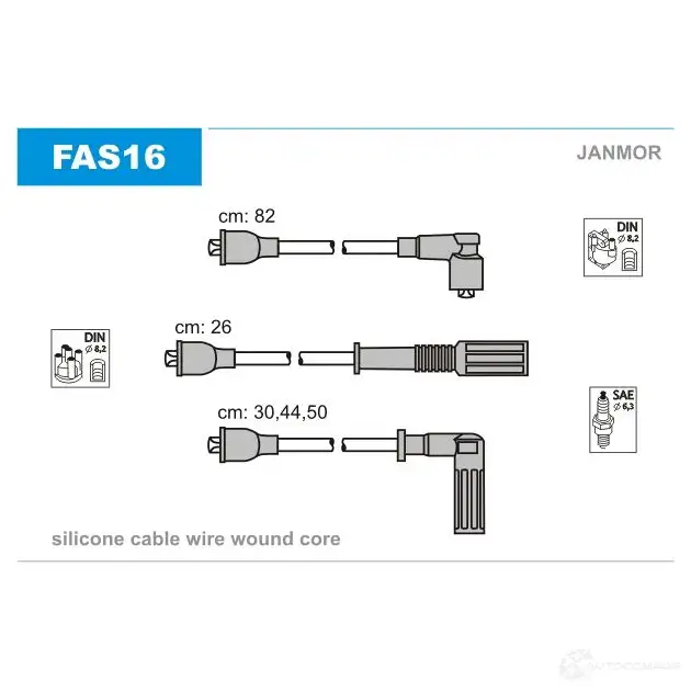 Высоковольтные провода зажигания, комплект JANMOR KB6BD C5 5902925003218 2817180 fas16 изображение 0