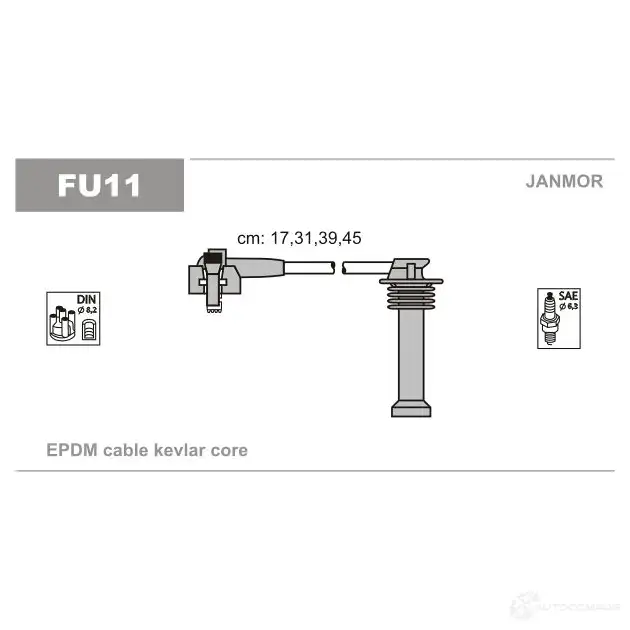 Высоковольтные провода зажигания, комплект JANMOR Q G5KL5 2817303 fu11 5902925009043 изображение 0