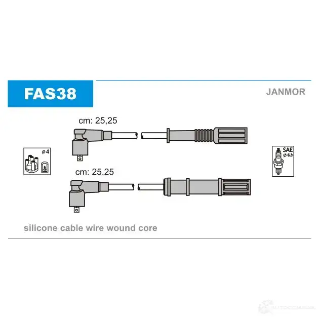 Высоковольтные провода зажигания, комплект JANMOR 5902925009616 fas38 7 KLDBO 2817204 изображение 0