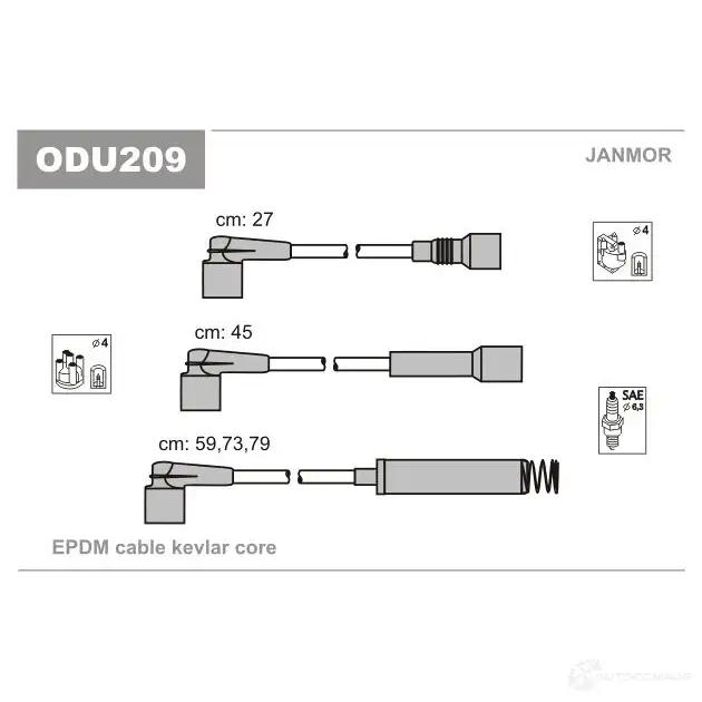 Высоковольтные провода зажигания, комплект JANMOR 5902925015068 odu209 OA NQZHS 2818418