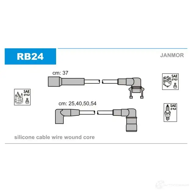 Высоковольтные провода зажигания, комплект JANMOR rb24 2818480 B75 TEUH 5902925019950