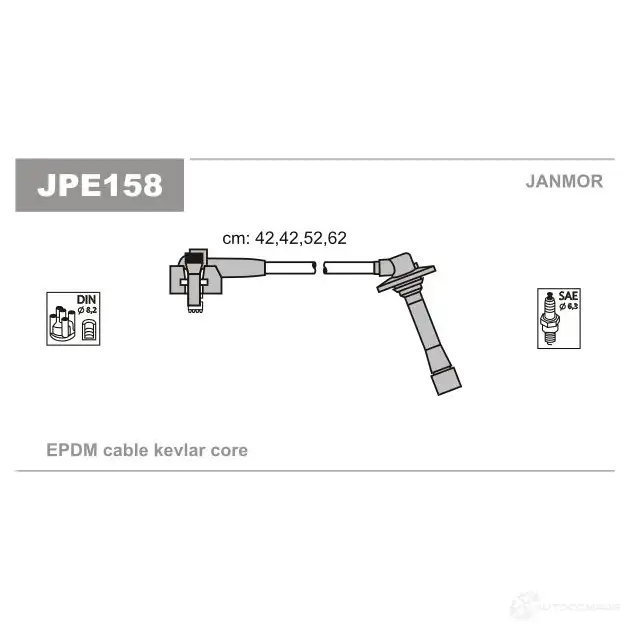 Высоковольтные провода зажигания, комплект JANMOR 60 71O 2818183 5902925019844 jpe158 изображение 0