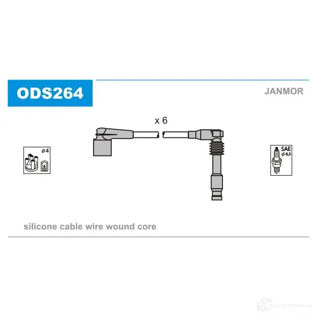 Высоковольтные провода зажигания, комплект JANMOR 2818406 5902925009333 ods264 V LFQZ
