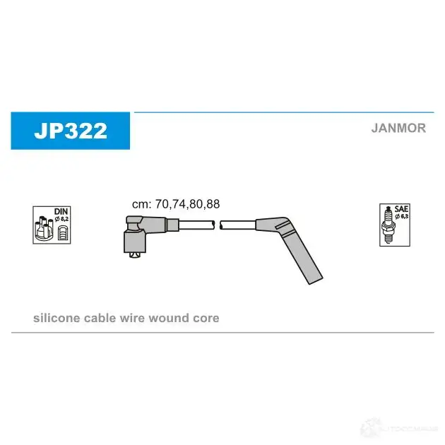 Высоковольтные провода зажигания, комплект JANMOR JVN DP jp322 5902925018465 2818059