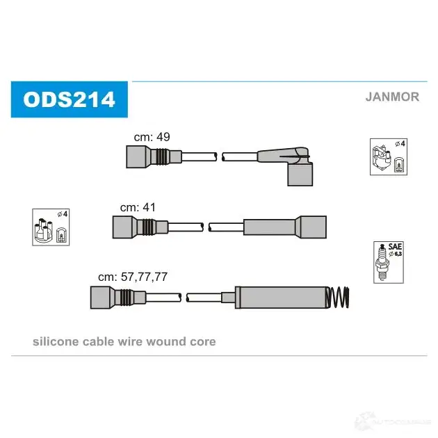 Высоковольтные провода зажигания, комплект JANMOR 5902925015150 1SH EW 2818369 ods214 изображение 0