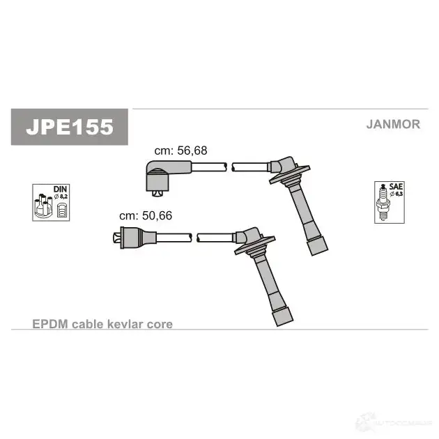Высоковольтные провода зажигания, комплект JANMOR jpe155 5902925019813 F J0PX 2818180