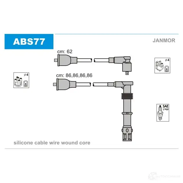Высоковольтные провода зажигания, комплект JANMOR 5902925021199 abs77 2816759 A9OP9 I изображение 0