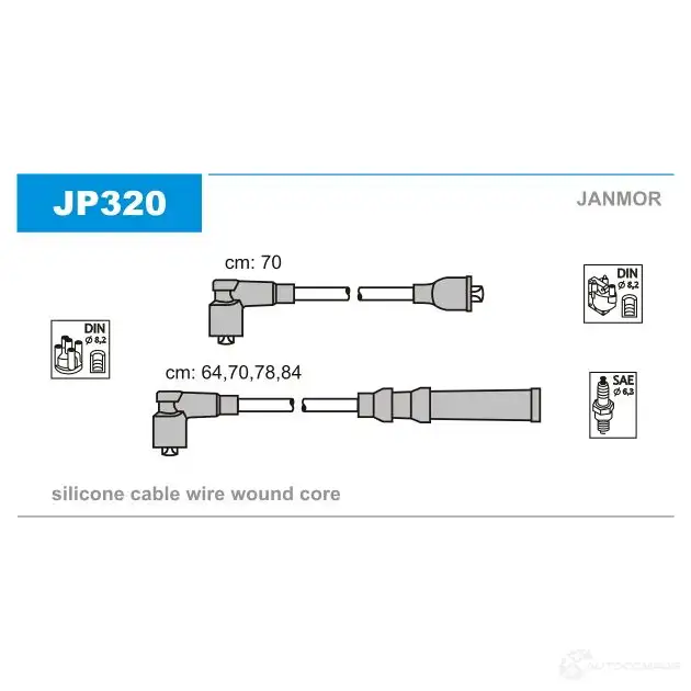 Высоковольтные провода зажигания, комплект JANMOR 5902925018441 jp320 2818057 TJ WY9E изображение 0