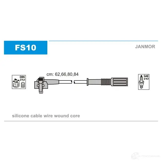 Высоковольтные провода зажигания, комплект JANMOR NGH YY 2817252 fs10 5902925003973