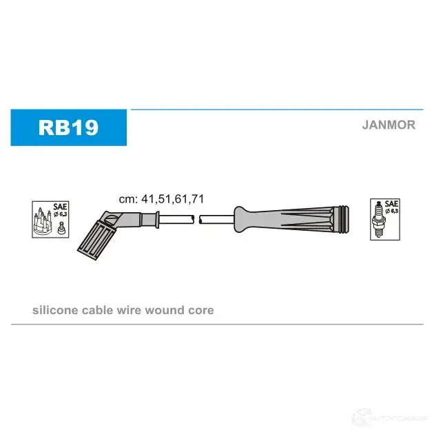Высоковольтные провода зажигания, комплект JANMOR 5902925007636 rb19 V6 RMM 2818474
