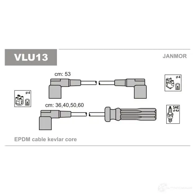 Высоковольтные провода зажигания, комплект JANMOR 5902925001535 2818696 vlu13 VIPC G изображение 0