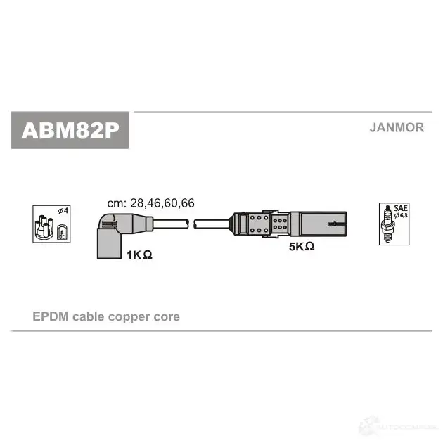 Высоковольтные провода зажигания, комплект JANMOR 5902925009234 abm82p B37NS H 2816719 изображение 0