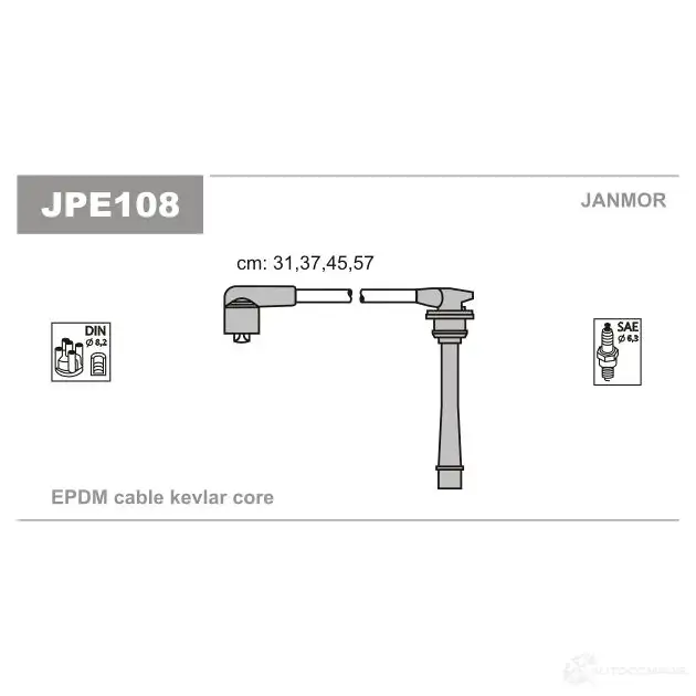 Высоковольтные провода зажигания, комплект JANMOR 5902925016379 jpe108 9 R3SX3B 2818134 изображение 0