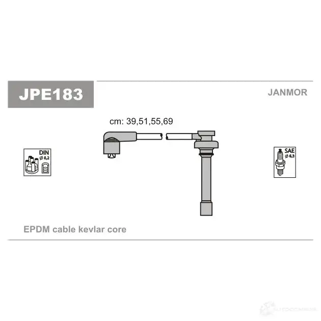 Высоковольтные провода зажигания, комплект JANMOR jpe183 5902925021274 2818208 J1 JE2YF изображение 0