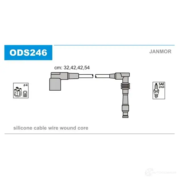 Высоковольтные провода зажигания, комплект JANMOR 33 P53 ods246 5902925015808 2818401