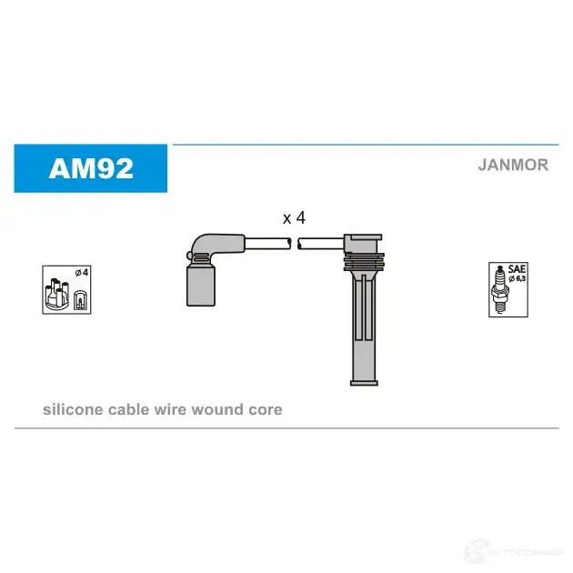 Высоковольтные провода зажигания, комплект JANMOR am92 2816974 LWM YD7L 5902925005588