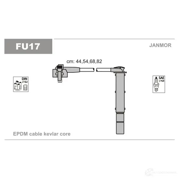 Высоковольтные провода зажигания, комплект JANMOR 2817309 5902925008053 97 O858E fu17