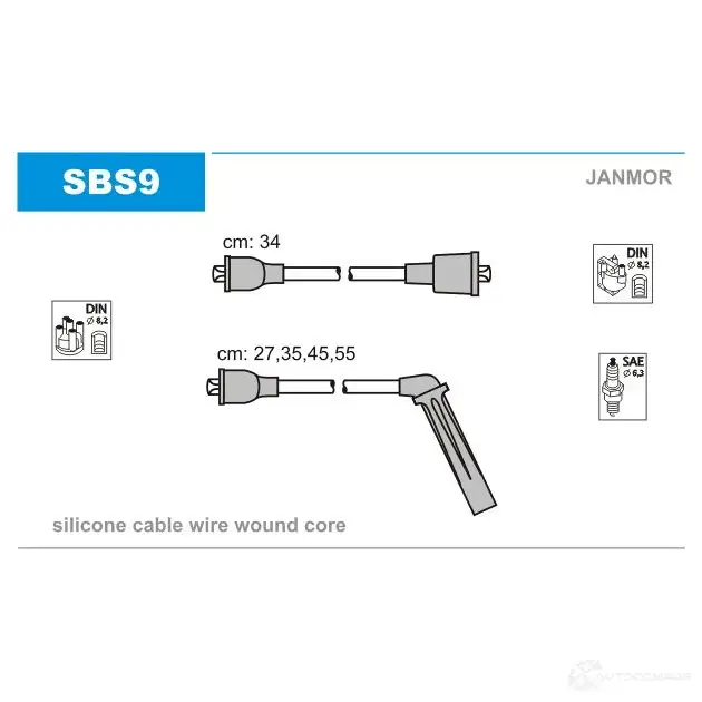 Высоковольтные провода зажигания, комплект JANMOR 5902925012036 5 DVTYBL sbs9 2818663 изображение 0