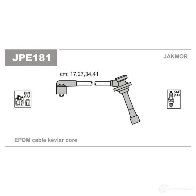Высоковольтные провода зажигания, комплект JANMOR X9H1CJ 7 5902925021212 2818206 jpe181 изображение 0