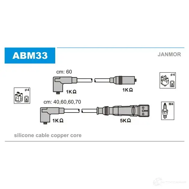 Высоковольтные провода зажигания, комплект JANMOR abm33 2816641 027TBQ A 5902925001061