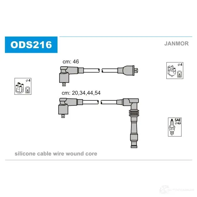 Высоковольтные провода зажигания, комплект JANMOR 2818371 5902925015204 IYQ2 ZO ods216 изображение 0