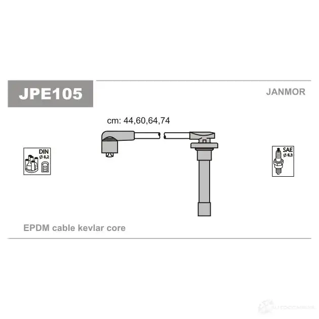 Высоковольтные провода зажигания, комплект JANMOR 5902925016355 3C1 ZNIB 2818131 jpe105