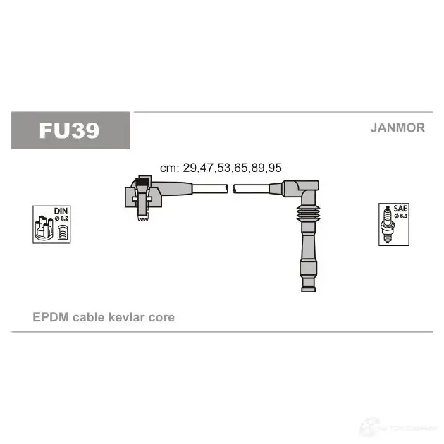 Высоковольтные провода зажигания, комплект JANMOR 5902925021236 2817332 UPN 1D fu39 изображение 0