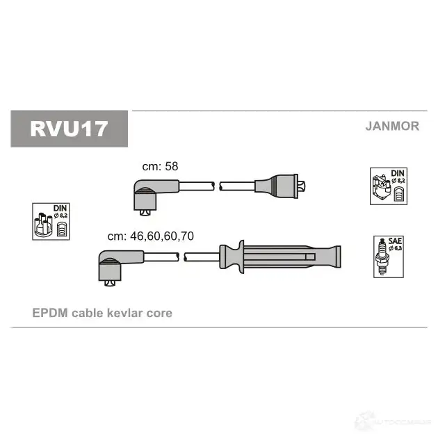 Высоковольтные провода зажигания, комплект JANMOR rvu17 5902925012883 K U0F3 2818590 изображение 0