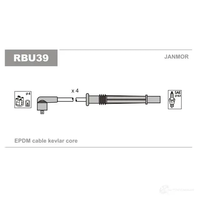 Высоковольтные провода зажигания, комплект JANMOR rbu39 7956Y 4P 5902925001320 2818534