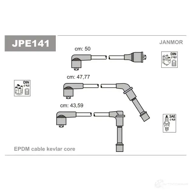 Высоковольтные провода зажигания, комплект JANMOR 2818166 ZRNFI S 5902925019677 jpe141 изображение 0