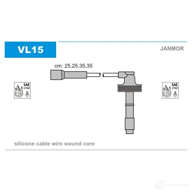 Высоковольтные провода зажигания, комплект JANMOR BPE 8SJ 2818679 5902925011237 vl15 изображение 0