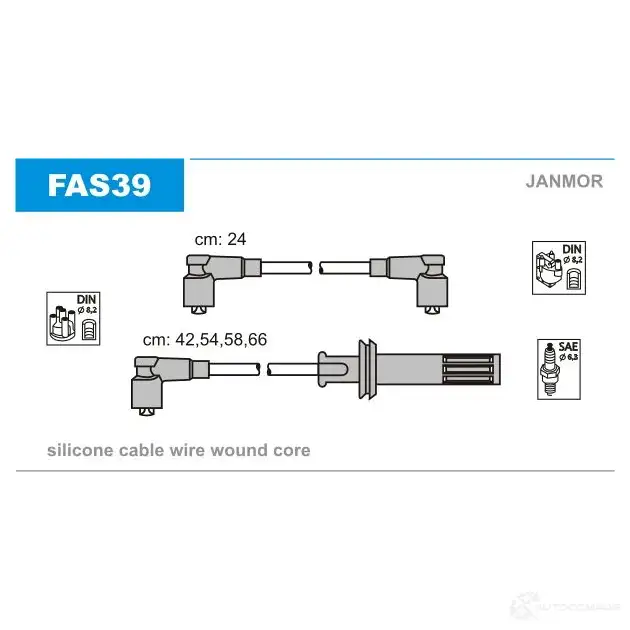Высоковольтные провода зажигания, комплект JANMOR 2817205 WEI BS 5902925012937 fas39