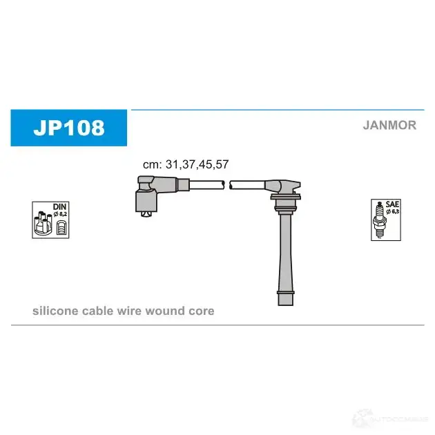 Высоковольтные провода зажигания, комплект JANMOR jp108 I7 TSAF 2817908 5902925010858 изображение 0