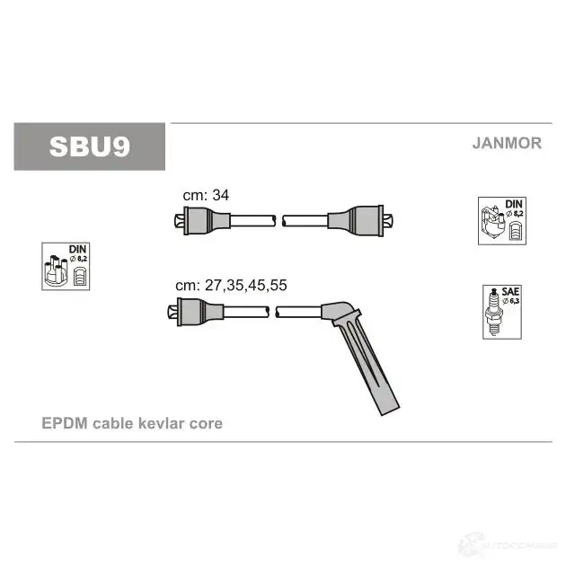 Высоковольтные провода зажигания, комплект JANMOR sbu9 2818672 HS JS9 5902925014153 изображение 0